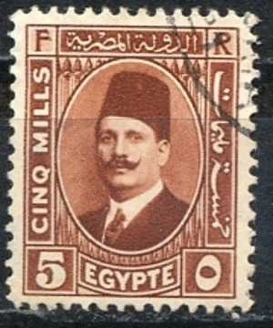 z vendido Egipto 1927 Scott 135 Sello º Personaje Rey Fuad 5 Timbre Egypte Mi.125 Yvert122 